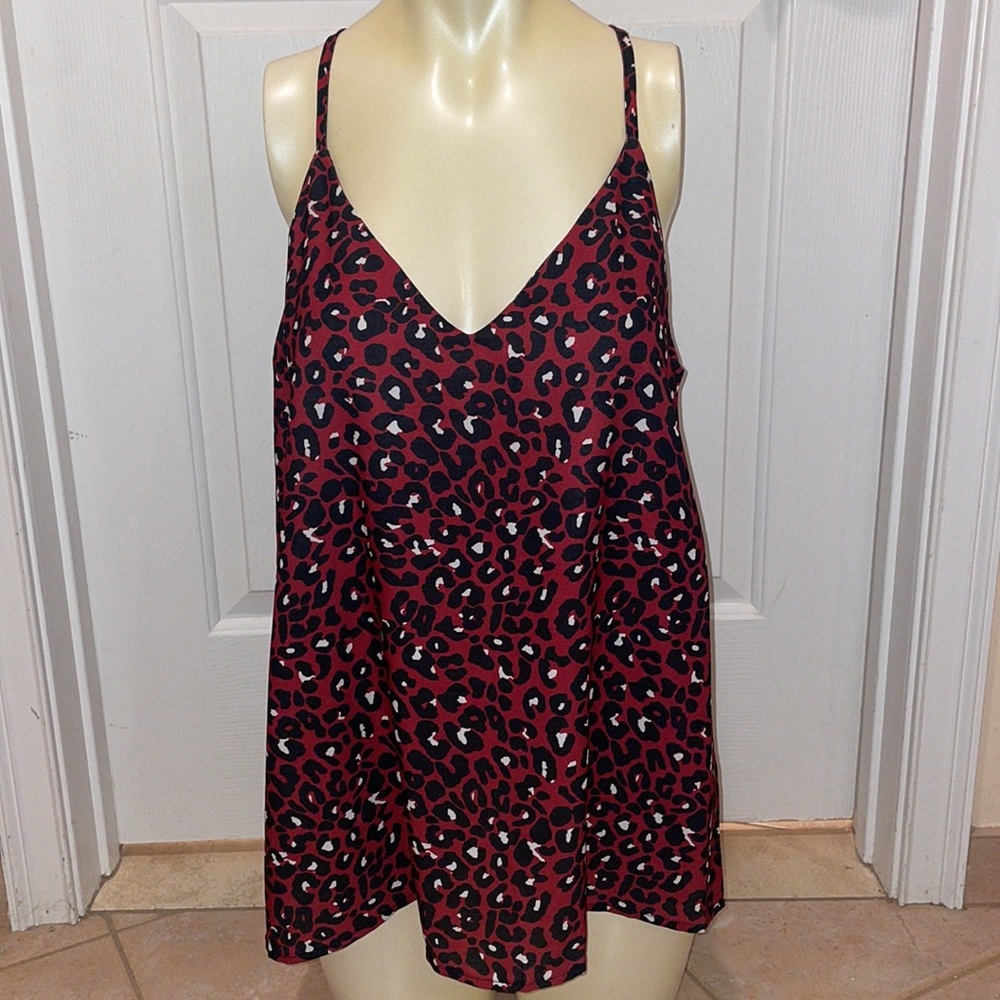 Women’s tank top cheetah leopard print large l